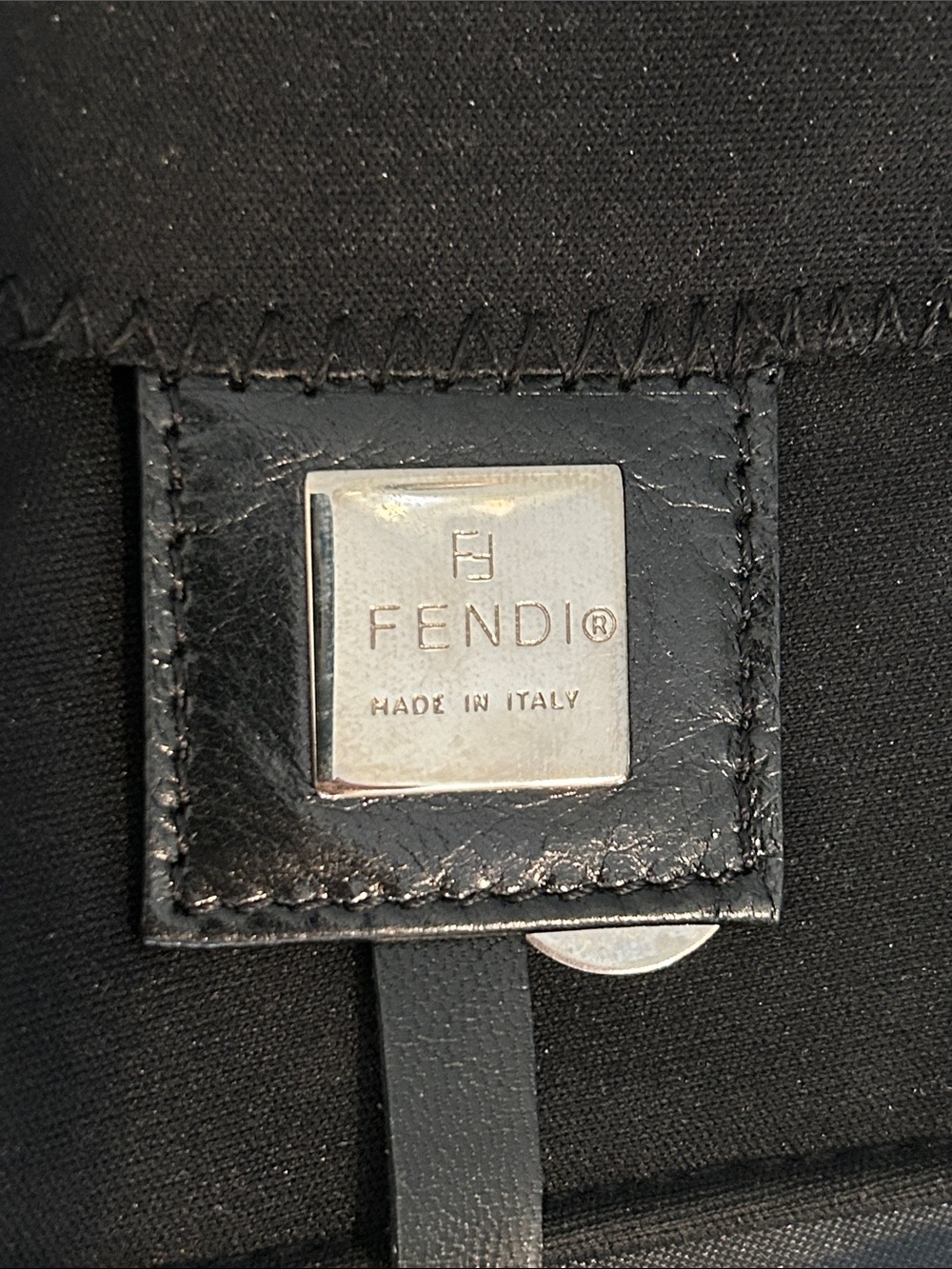 Fendi Authentic Black Nylon & Leather Tote Bag w/pouch — Full Set - Picture 6 of 16